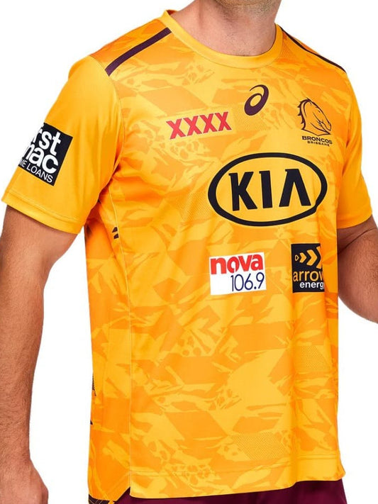 Brisbane Broncos NRL Gold Mens Training Shirt