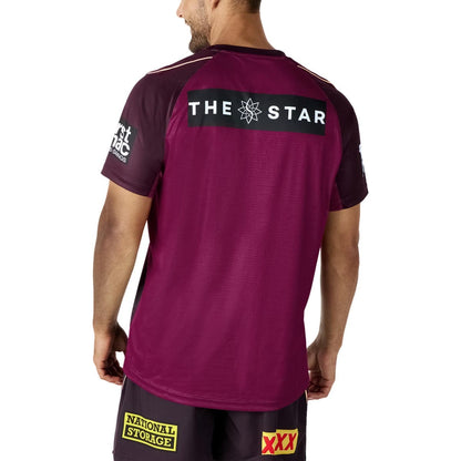 Brisbane Broncos 2024 NRL Mens Maroon Training Shirt