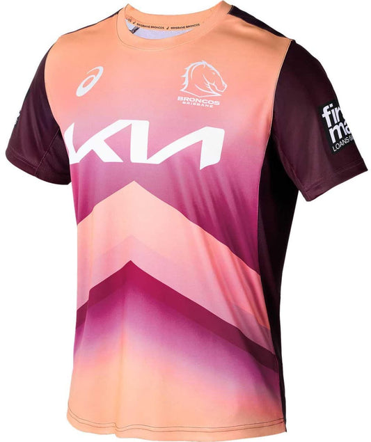 Brisbane Broncos 2024 NRL Mens Sunstone Training Shirt
