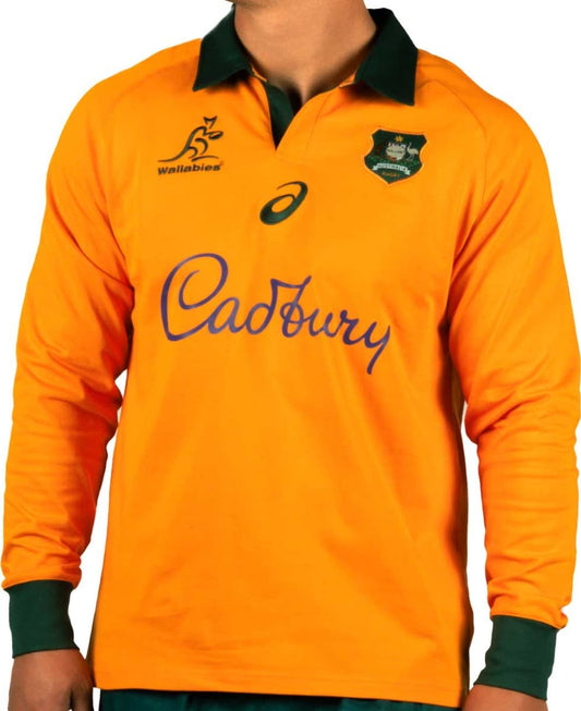 Australian Wallabies Rugby Union Mens Long Sleeve Home Jersey