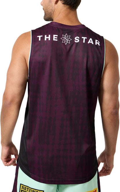 Brisbane Broncos 2025 NRL Mens Maroon Training Singlet