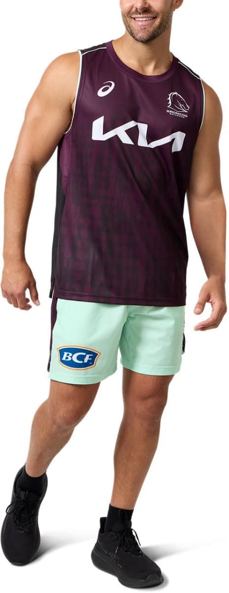 Brisbane Broncos 2025 NRL Mens Maroon Training Singlet