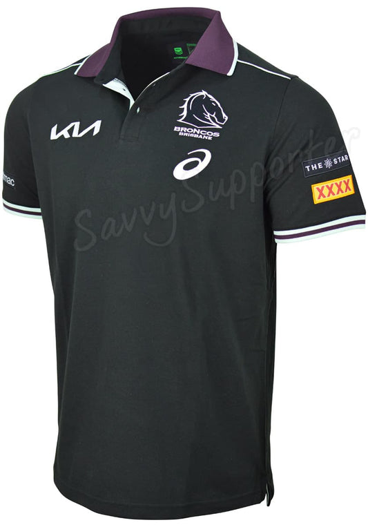 Brisbane Broncos 2025 NRL Mens Team Polo Shirt
