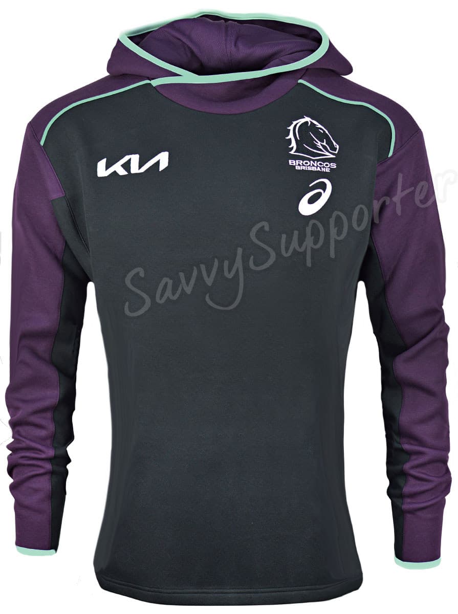 Brisbane Broncos 2025 NRL Ladies Black Team Hoody