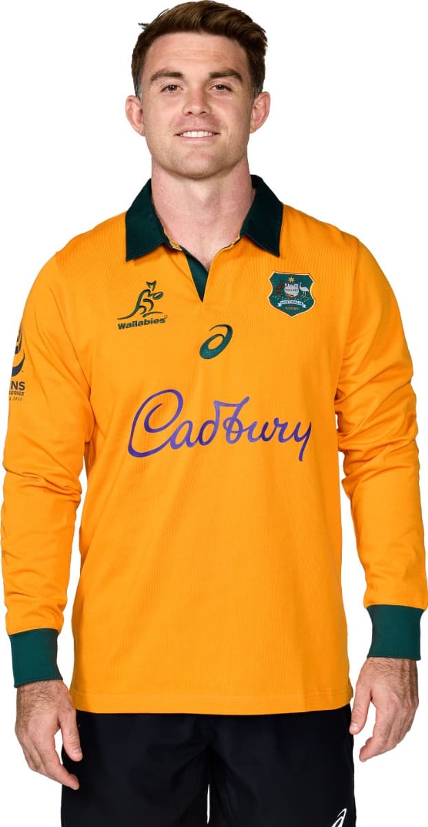Australian Wallabies 2025 Rugby Union Mens Long Sleeve Home Jersey
