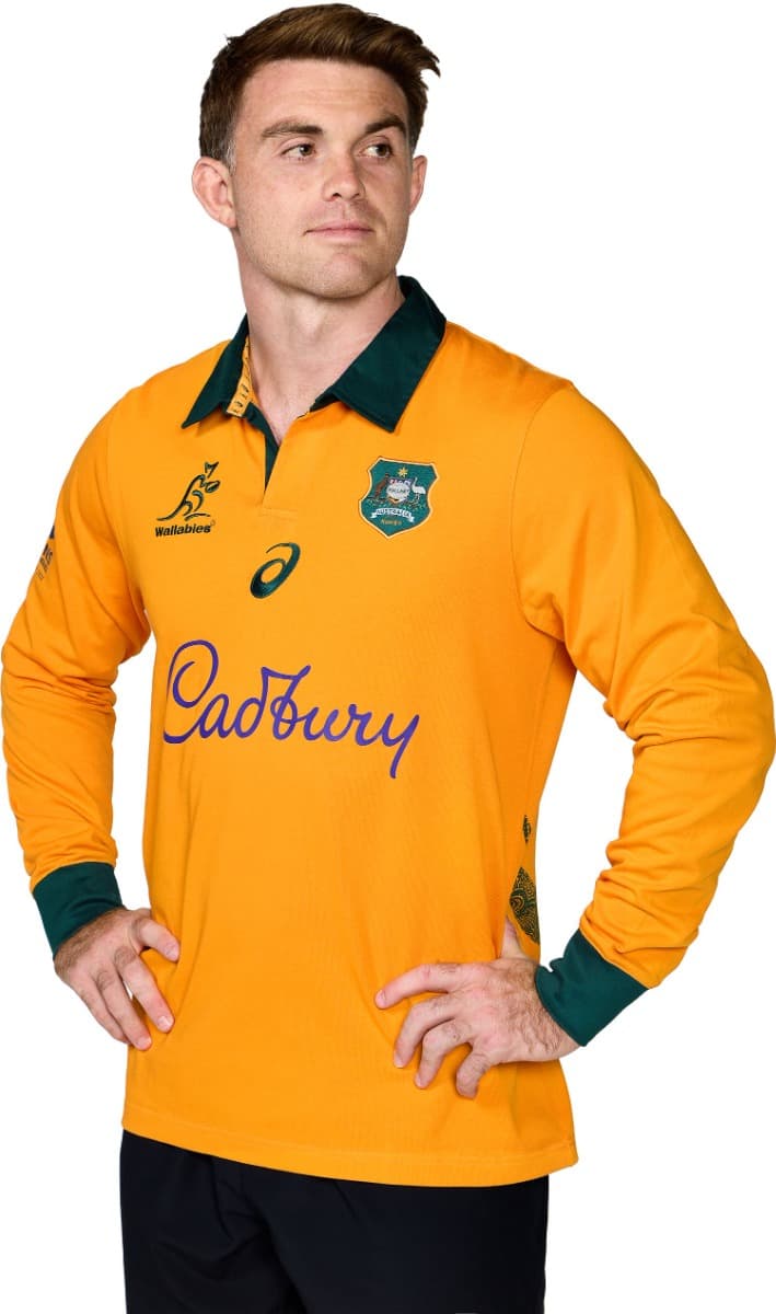 Australian Wallabies 2025 Rugby Union Mens Long Sleeve Home Jersey