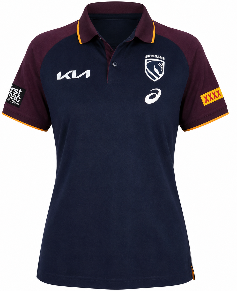 Brisbane Broncos 2026 NRL Ladies Team Polo Shirt