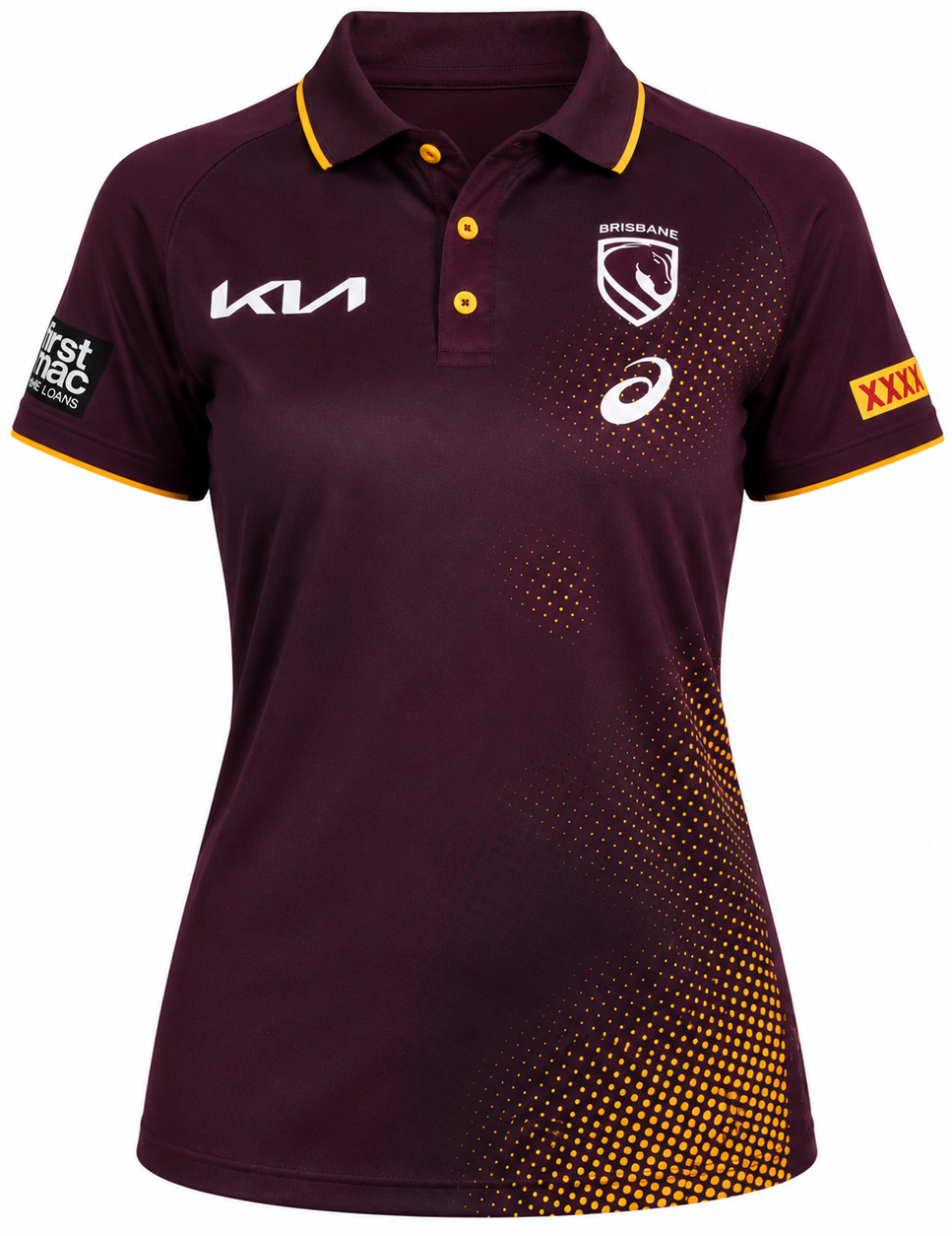 Brisbane Broncos 2026 NRL Ladies Maroon Training Polo Shirt