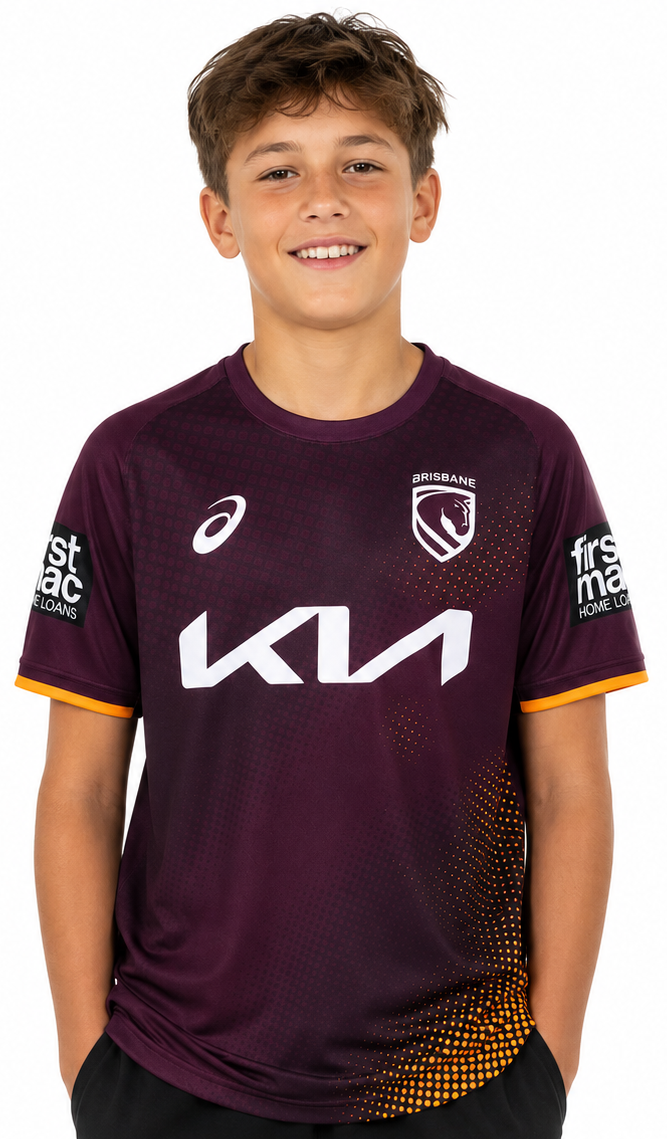 Brisbane Broncos 2026 NRL Kids Training Shirt