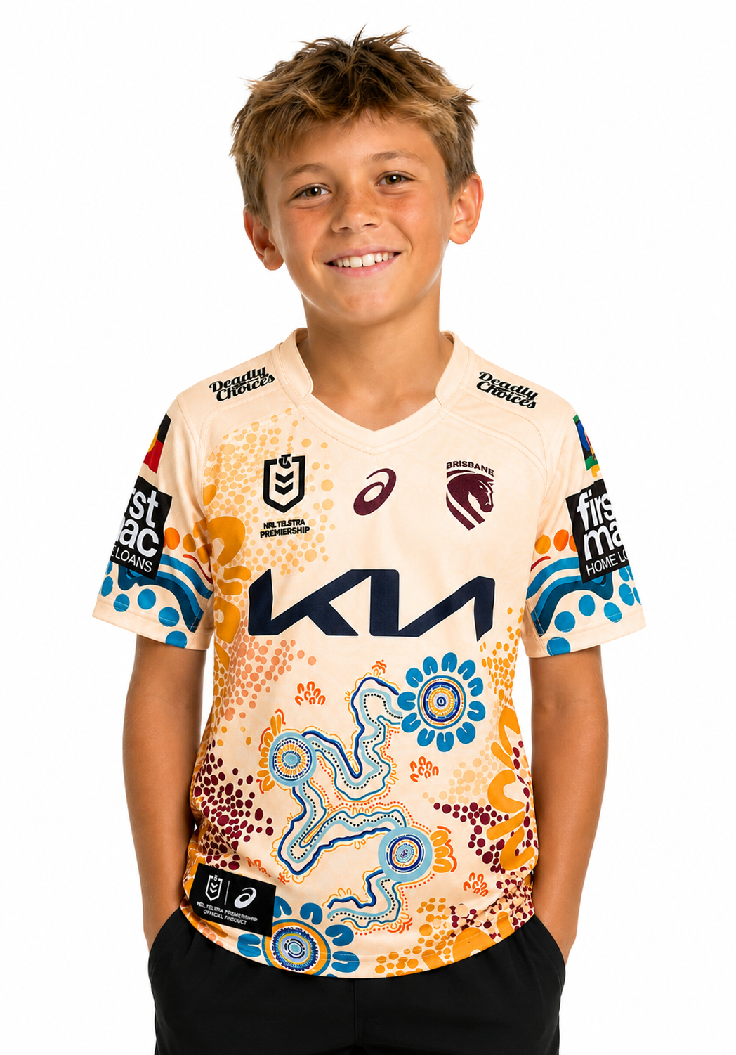 Brisbane Broncos 2026 NRL Kids Indigenous Jersey