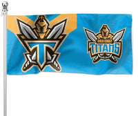 Gold Coast Titans Pole Flag 180cm by 90cm