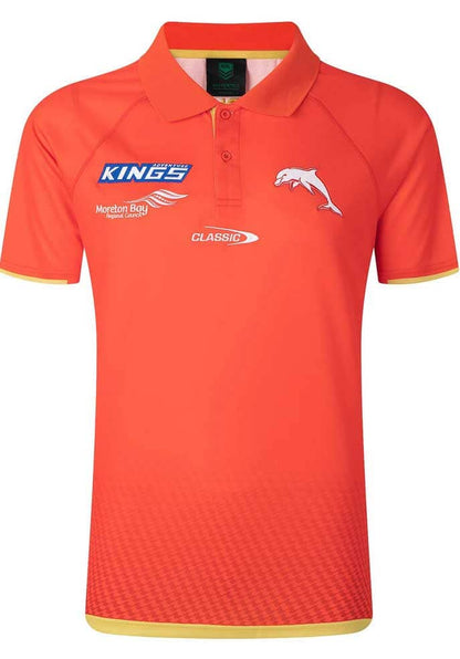 Redcliffe Dolphins Mens Red Players Polo Shirt