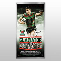 South Sydney Rabbitohs NRL Sam Burgess Premiers Signed Vertiramic Framed
