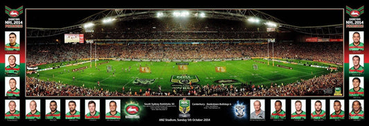 South Sydney Rabbitohs NRL Premiers Ground Panograph Framed Memorabilia