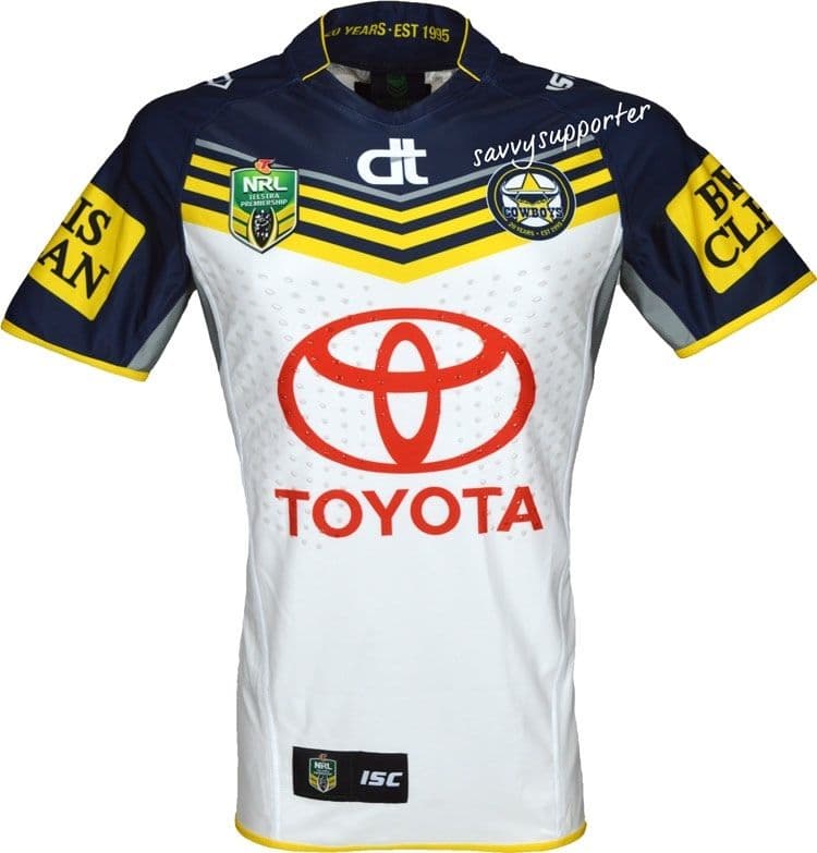 North Queensland Cowboys 2015 NRL No.2 Player Issue Away Jersey GPS pocket