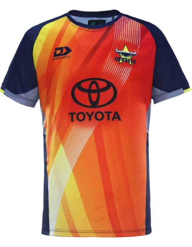 North Queensland Cowboys 2024 NRL Mens Orange Warm Up Shirt