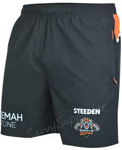 Wests Tigers NRL Mens Training Gym Shorts
