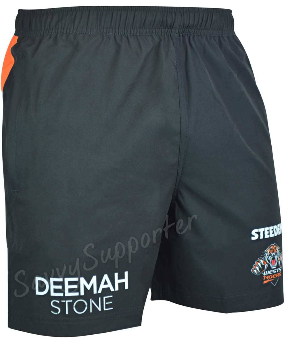 Wests Tigers NRL Mens Training Gym Shorts