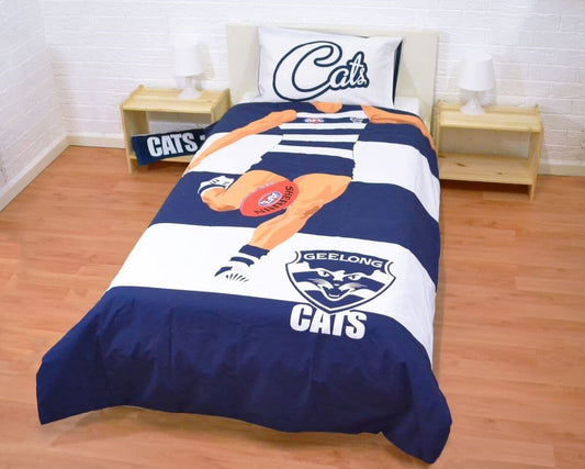 Geelong Cats Single Player Quilt Cover Set Doona Duvet