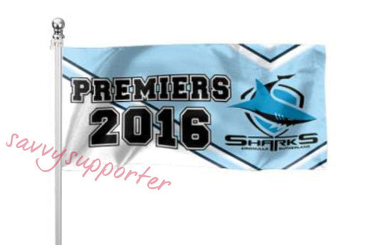 Cronulla Sharks 2016 Premiers Pole Flag 180cm by 90cm