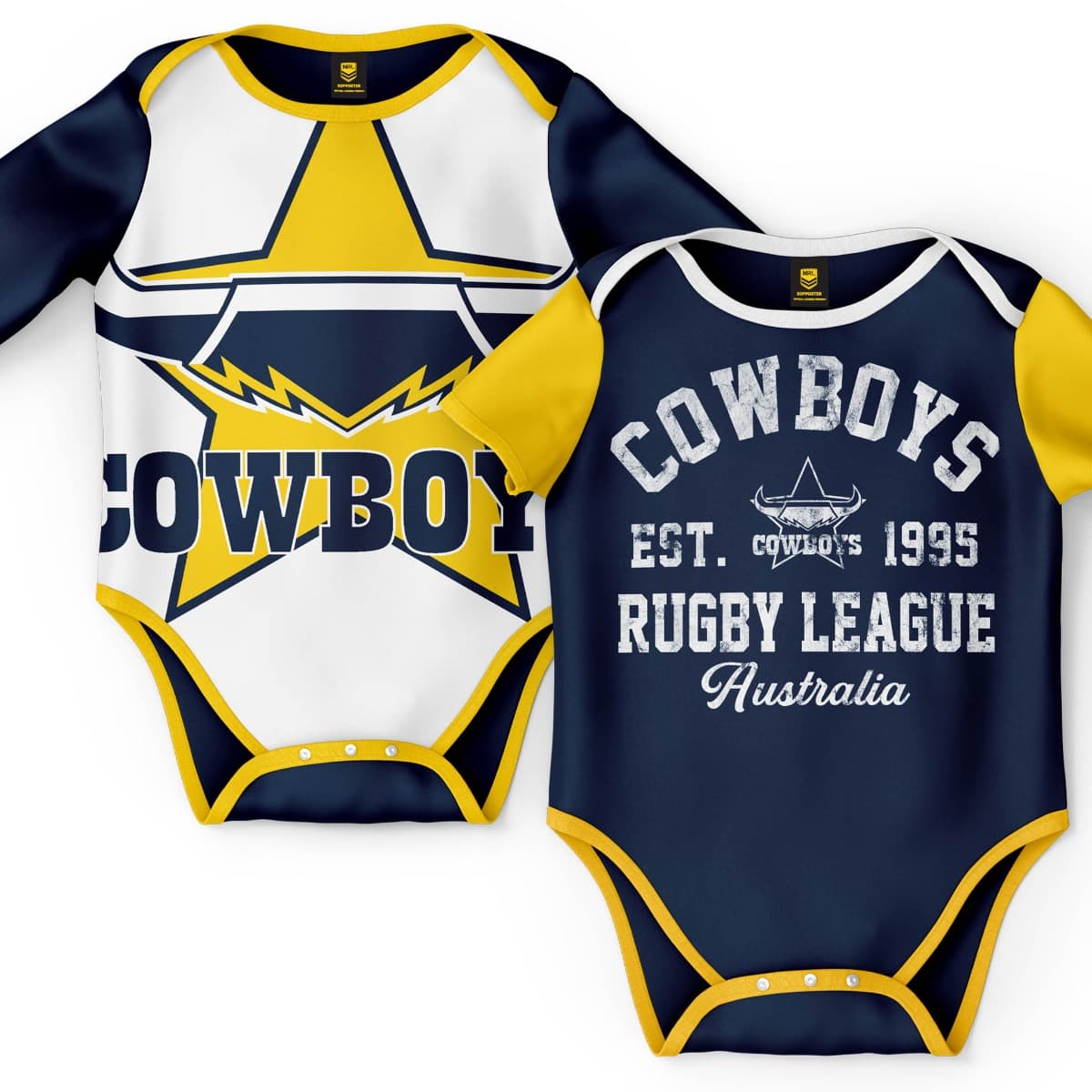 North Queensland Cowboys NRL Toddler 2pc Bodysuit Gift Set