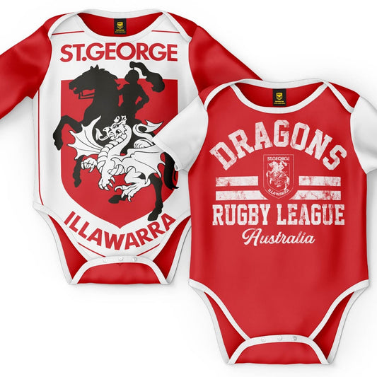 St George Dragons NRL Toddler 2pc Bodysuit Gift Set