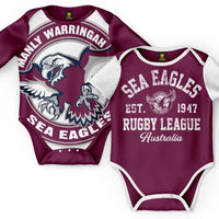 Manly Sea Eagles NRL Toddler 2pc Bodysuit Gift Set