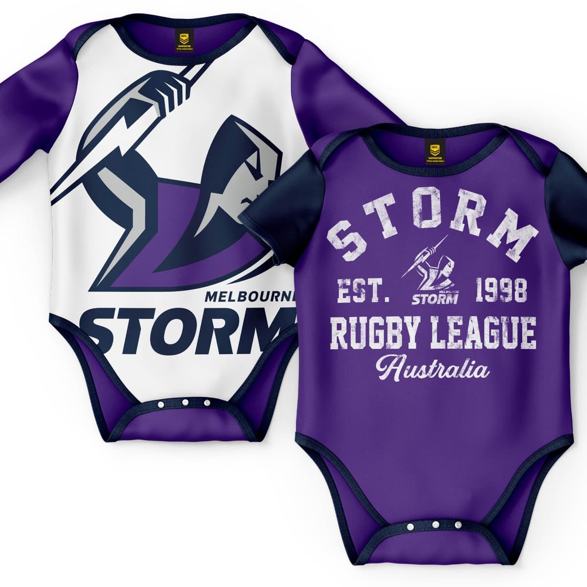 Melbourne Storm NRL Toddler 2pc Bodysuit Gift Set