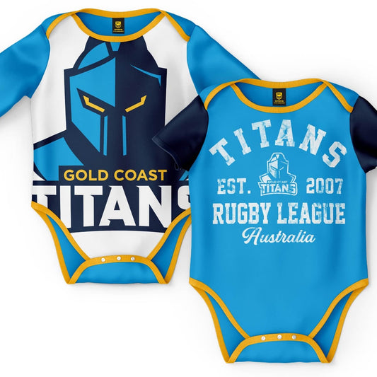 Gold Coast Titans NRL Toddler 2pc Bodysuit Gift Set