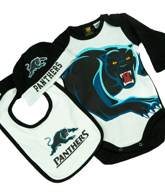 Penrith Panthers NRL 3 Piece Baby Gift Set Size 0 Only
