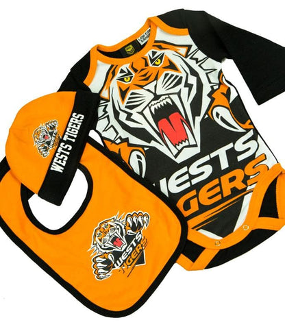 Wests Tigers 2020 NRL Baby 3 Piece Baby Gift Set