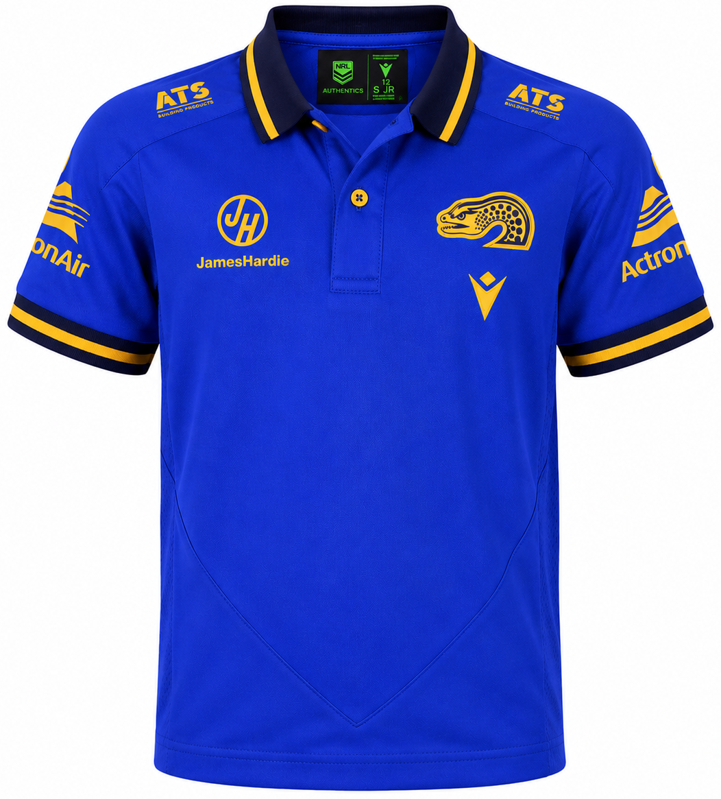 Parramatta Eels 2025 NRL Kids Royal Travel Polo Shirt