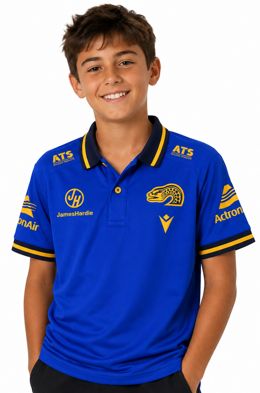 Parramatta Eels 2025 NRL Kids Royal Travel Polo Shirt