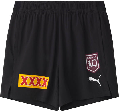 QLD Maroons 2026 State of Origin Mens Black Training Gym Shorts