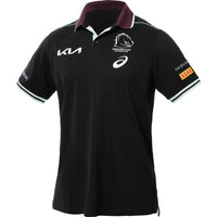 Brisbane Broncos 2025 NRL Ladies Black Team Polo Shirt