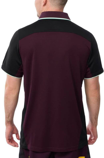 Brisbane Broncos 2025 NRL Mens Maroon Training Polo Shirt