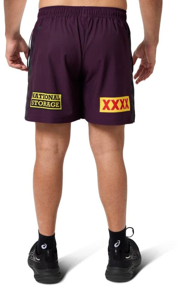 Brisbane Broncos 2025 NRL Mens Maroon Training Shorts