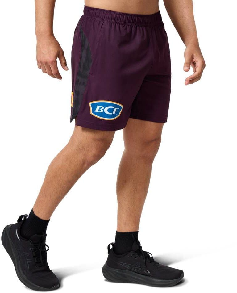 Brisbane Broncos 2025 NRL Mens Maroon Training Shorts