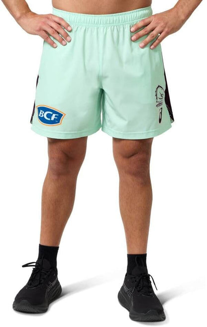 Brisbane Broncos 2025 NRL Mens Mint Training Shorts