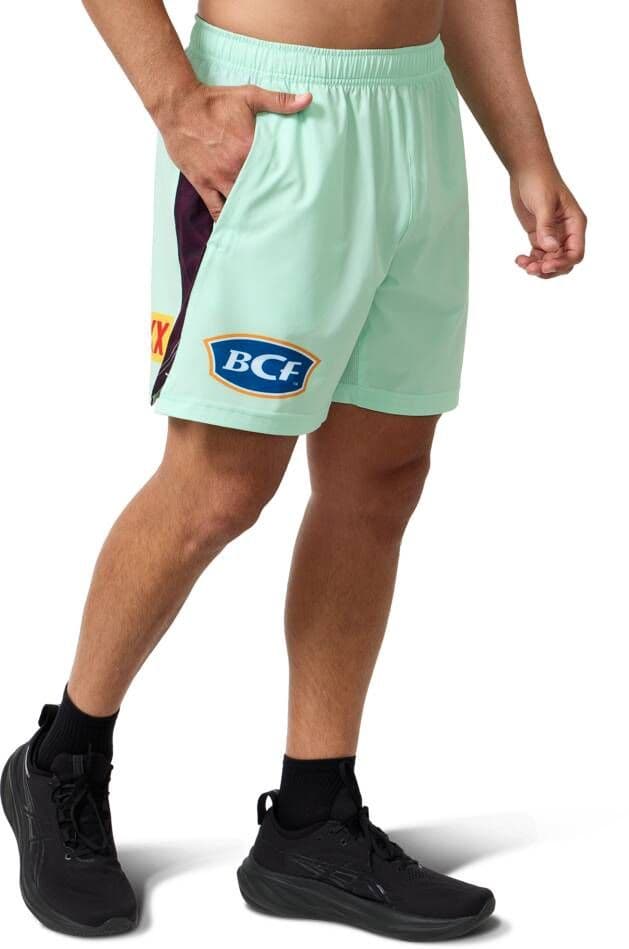 Brisbane Broncos 2025 NRL Mens Mint Training Shorts