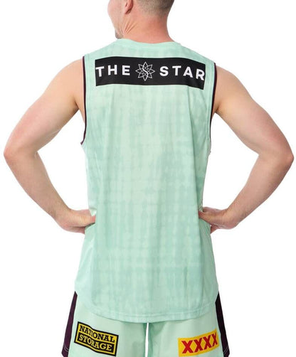 Brisbane Broncos 2025 NRL Mens Mint Training Singlet