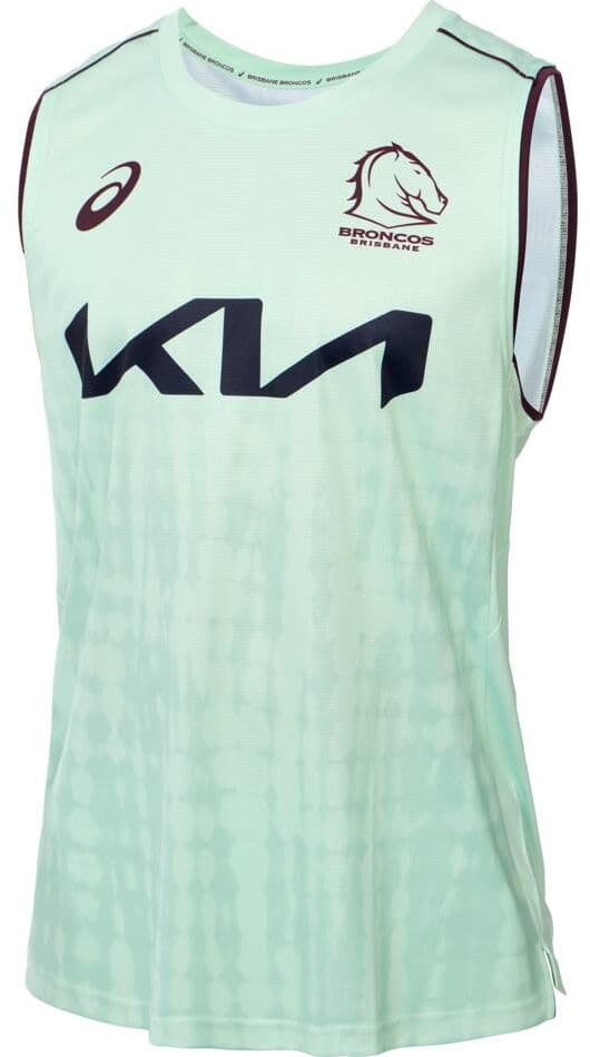 Brisbane Broncos 2025 NRL Mens Mint Training Singlet