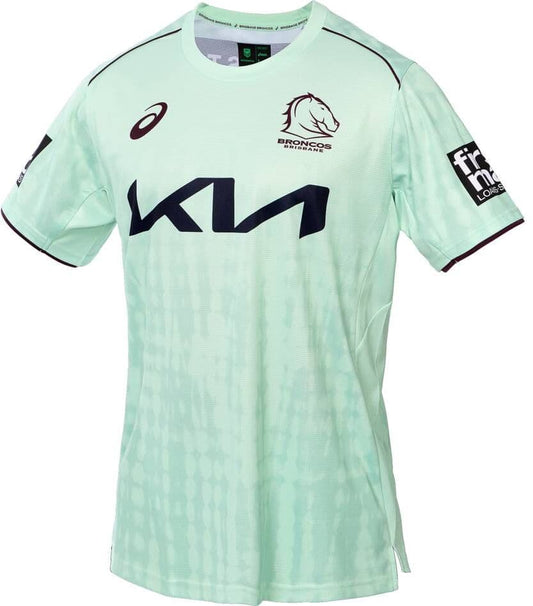 Brisbane Broncos 2025 NRL Mens Mint Training Shirt