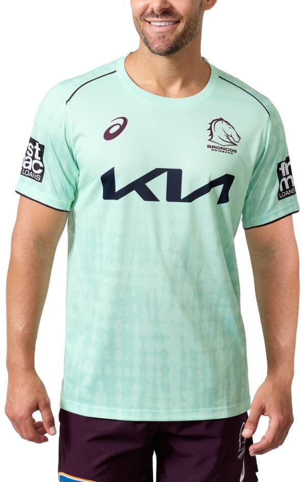 Brisbane Broncos 2025 NRL Mens Mint Training Shirt