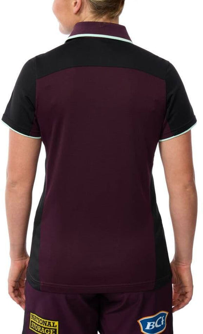 Brisbane Broncos 2025 NRL Ladies Maroon Training Polo Shirt