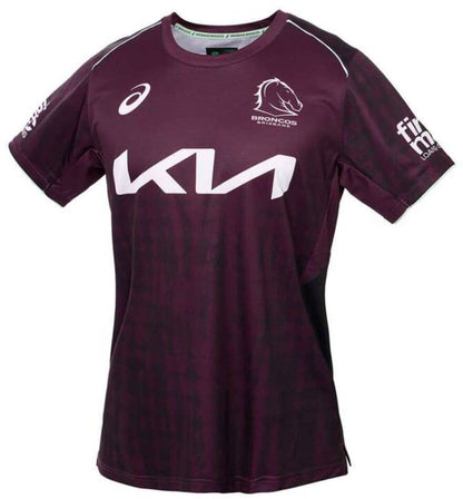 Brisbane Broncos 2025 NRL Mens Maroon Training Shirt