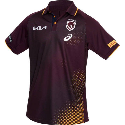 Brisbane Broncos 2026 NRL Mens Maroon Training Polo Shirt