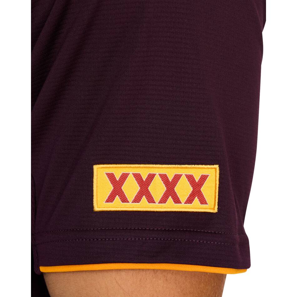 Brisbane Broncos 2026 NRL Mens Maroon Training Polo Shirt