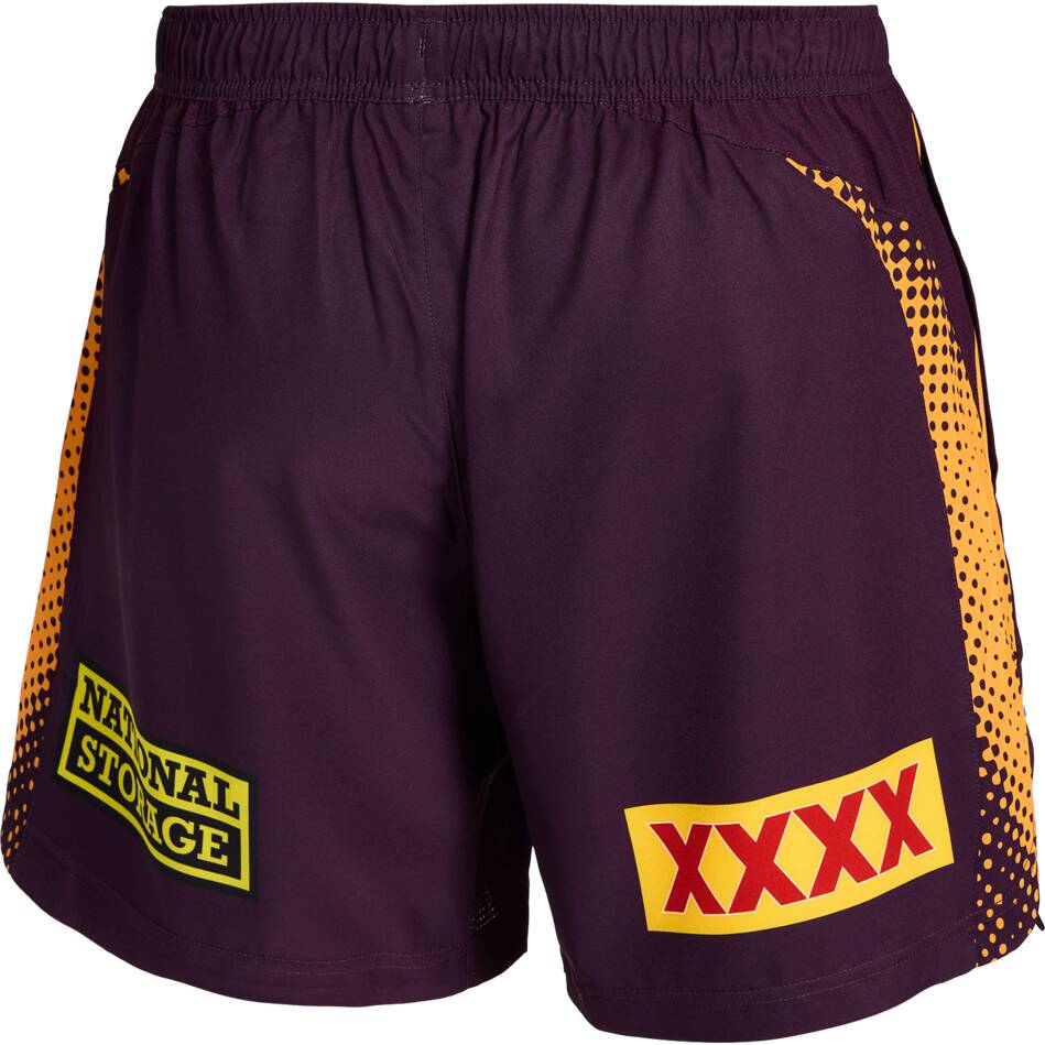 Brisbane Broncos 2026 NRL Mens Training Gym Shorts