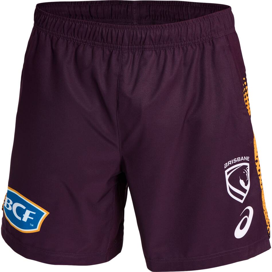 Brisbane Broncos 2026 NRL Mens Training Gym Shorts